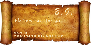 Bánovics Ibolya névjegykártya