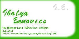 ibolya banovics business card